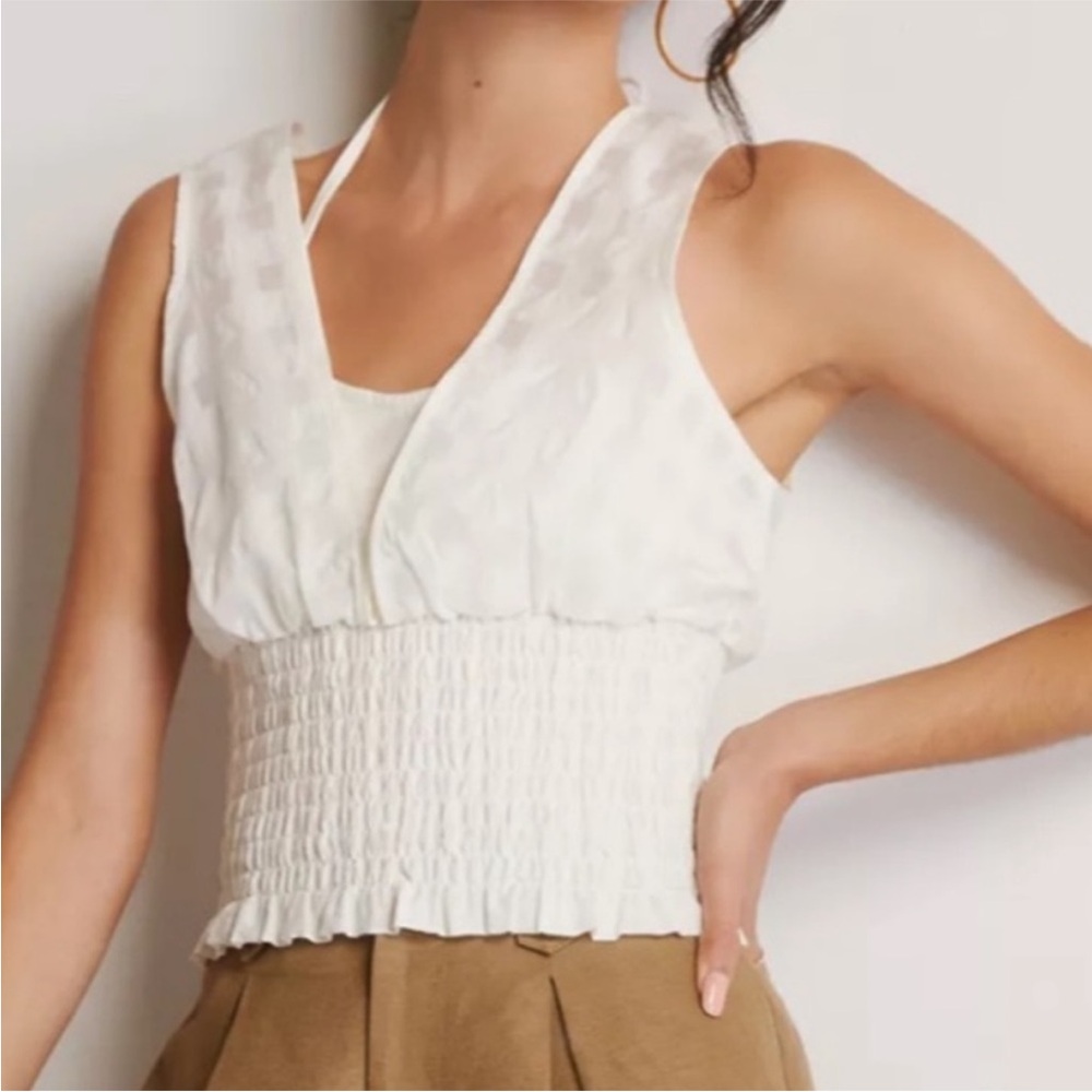 Anthropologie Maeve Smocked Tank